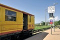 The little yellow train of the Pyrenees waiting for the departure