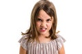 Little young girl is angry, mad, disobedient with bad behaviour Royalty Free Stock Photo