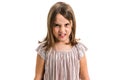 Little young girl is angry, mad, disobedient with bad behaviour Royalty Free Stock Photo