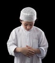 Little Young Muslim Boy Praying Royalty Free Stock Photo