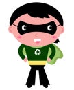 Cute recycle Superhero boy Royalty Free Stock Photo