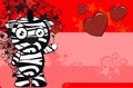 Lovely zebra cartoon expression background