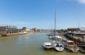 Littlehampton harbour West Sussex with boats