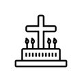 Black line icon for Liturgic, liturgical and catholic