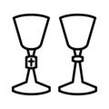 Liturgical christian chalice line icon 