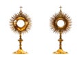 Liturgical vessel gold monstrance