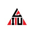 LIU triangle letter logo design with triangle shape. LIU triangle logo design monogram. LIU triangle vector logo template with red