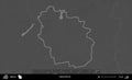 Liuban District outlined, Belarus. Grayscale Royalty Free Stock Photo