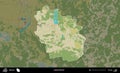 Liuban District highlighted, Belarus. Topographic Humanitarian Royalty Free Stock Photo