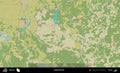 Liuban District outlined, Belarus. Topographic Humanitarian Royalty Free Stock Photo