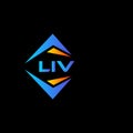 LIV abstract technology logo design on Black background. LIV creative initials letter logo concept