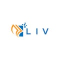 LIV credit repair accounting logo design on WHITE background. LIV creative initials Growth graph letter logo concept. LIV business