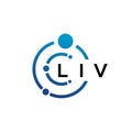 LIV letter technology logo design on white background. LIV creative initials letter IT logo concept. LIV letter design