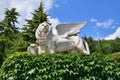 Livadia, Crimea - July 10. 2019.Sculpture of a lion with wings in Park of Palace of a Princes Yusupov Palace Royalty Free Stock Photo