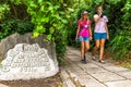 Livadia, Crimea - July 10. 2019. Sun trail - health-improving route in Livadia sanatorium during the USSR