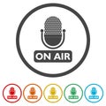 Live on Air ring icon, color set Royalty Free Stock Photo