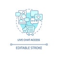 Live chat access blue concept icon