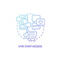 Live chat access blue gradient concept icon