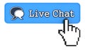 Live Chat Button with Hand Shaped mouse Cursor