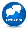 Live chat elegant blue round button