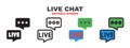 Live Chat icon set with different styles. Editable stroke style can be used for web, mobile, ui and more Royalty Free Stock Photo