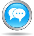 Live chat icon web button blue