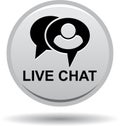 Live chat icon web button gray Royalty Free Stock Photo