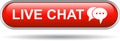 Live chat icon web button red Royalty Free Stock Photo