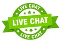 live chat round ribbon isolated label. live chat sign.