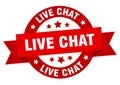 live chat round ribbon isolated label. live chat sign.