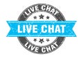 live chat round stamp with ribbon. label sign