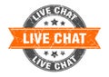 live chat round stamp with ribbon. label sign
