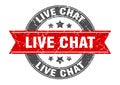 live chat round stamp with ribbon. label sign