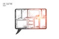 Live chatting concept. Hand drawn isolated vector.