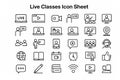 Live Classes Vector Icon Set for Real Time Learning Sessions Online Education Platform Royalty Free Stock Photo