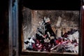 Live coals in the fire place Royalty Free Stock Photo