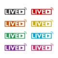 Live color icon set isolated on white background Royalty Free Stock Photo