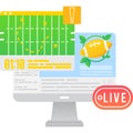 Live commentary during football match vector icon