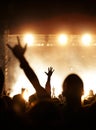 Live concert crowd waving Royalty Free Stock Photo