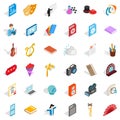 Live concert icons set, isometric style Royalty Free Stock Photo