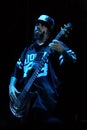 Live concert of the Korn at the Unita Festival , the bassist Reginald