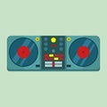 Live DJ Set Turntable Vector Illustration Graphic