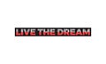 Live The Dream slogan, modern graphic with black and red horizontal and vertical lines. Fashion vector design for t-shirt. Tee pri