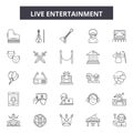 Live entertainment line icons, signs, vector set, linear concept, outline illustration