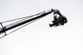 Live event video camera on crane over white Royalty Free Stock Photo