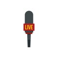 Live fake news icon flat isolated vector