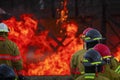 Live Fire Training Project at fire school Royalty Free Stock Photo