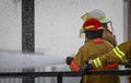 Live Fire Training Project at fire school Royalty Free Stock Photo