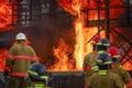 Live Fire Training Project at fire school Royalty Free Stock Photo