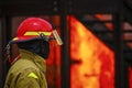 Live Fire Training Project at fire school Royalty Free Stock Photo